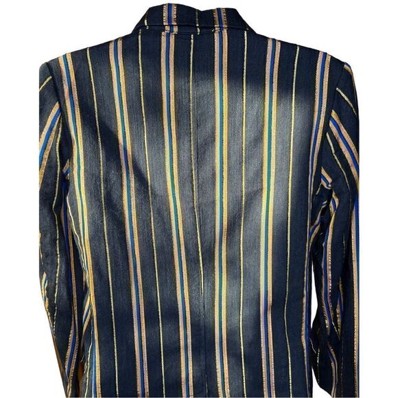 Forte Forte Masai Made in Italy Striped Metallic Single-Button Jacket Size 0 - Picture 8 of 10